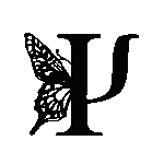 Logo de psicología con ala de mariposa